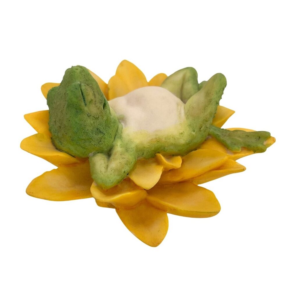Aynsley MasterCraft Hand Painted Frog Yellow Water Lily Flower UK England VTG - Picture 5 of 12